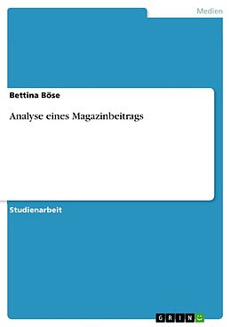 E-Book (pdf) Analyse eines Magazinbeitrags von Bettina Böse