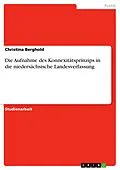 E-Book (pdf) Die Aufnahme des Konnexitätsprinzips in die niedersächsische Landesverfassung von Christina Berghold