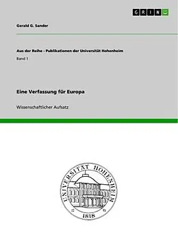 E-Book (epub) Eine Verfassung für Europa von Gerald G. Sander