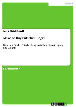 E-Book (pdf) Make or Buy-Entscheidungen von Jens Stöckhardt
