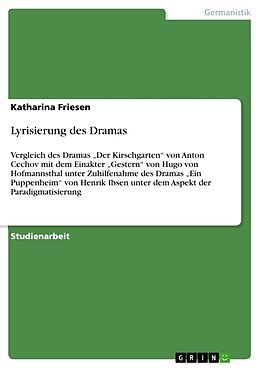 Kartonierter Einband Lyrisierung des Dramas von Katharina Friesen
