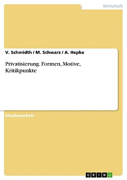 Kartonierter Einband Privatisierung. Formen, Motive, Kritikpunkte von V. Schmidth, A. Hepke, M. Schwarz