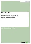 E-Book (epub) Bericht zum Pädagogischen Einführungspraktikum von Friederike Schmidt