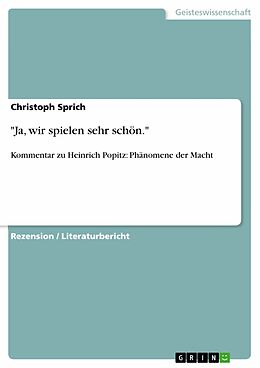 E-Book (pdf) "Ja, wir spielen sehr schön." von Christoph Sprich