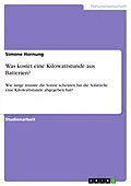 E-Book (epub) Was kostet eine Kilowattstunde aus Batterien? von Simone Hornung