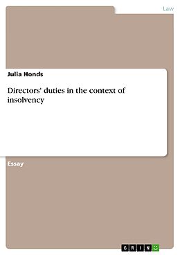 E-Book (epub) Directors' duties in the context of insolvency von Julia Honds