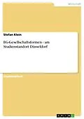 E-Book (pdf) EG-Gesellschaftsformen - am Studienstandort Düsseldorf von Stefan Klein