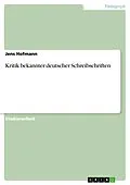 E-Book (epub) Kritik bekannter deutscher Schreibschriften von Jens Hofmann