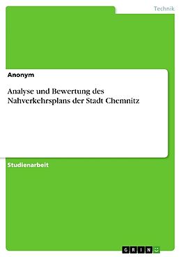 Kartonierter Einband Analyse und Bewertung des Nahverkehrsplans der Stadt Chemnitz von Anonym
