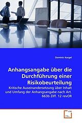 Kartonierter Einband Anhangsangabe über die Durchführung einer Risikobeurteilung von Dominic Kargel