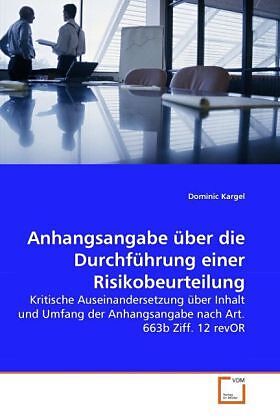 Anhangsangabe über die Durchführung einer Risikobeurteilung