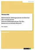 E-Book (pdf) Elektronische Zahlungssysteme im Internet. Die verschiedenen Internet-Zahlungssysteme für den Business-to-consumer-Bereich von Thomas Hille