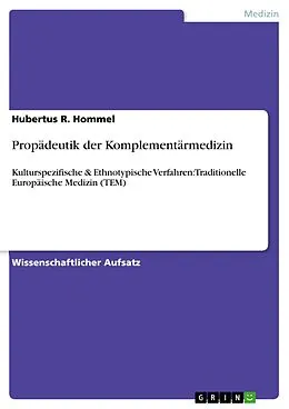 E-Book (pdf) Propädeutik der Komplementärmedizin von Hubertus R. Hommel
