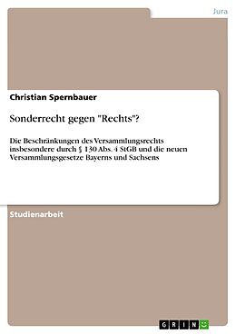 E-Book (epub) Sonderrecht gegen "Rechts"? von Christian Spernbauer