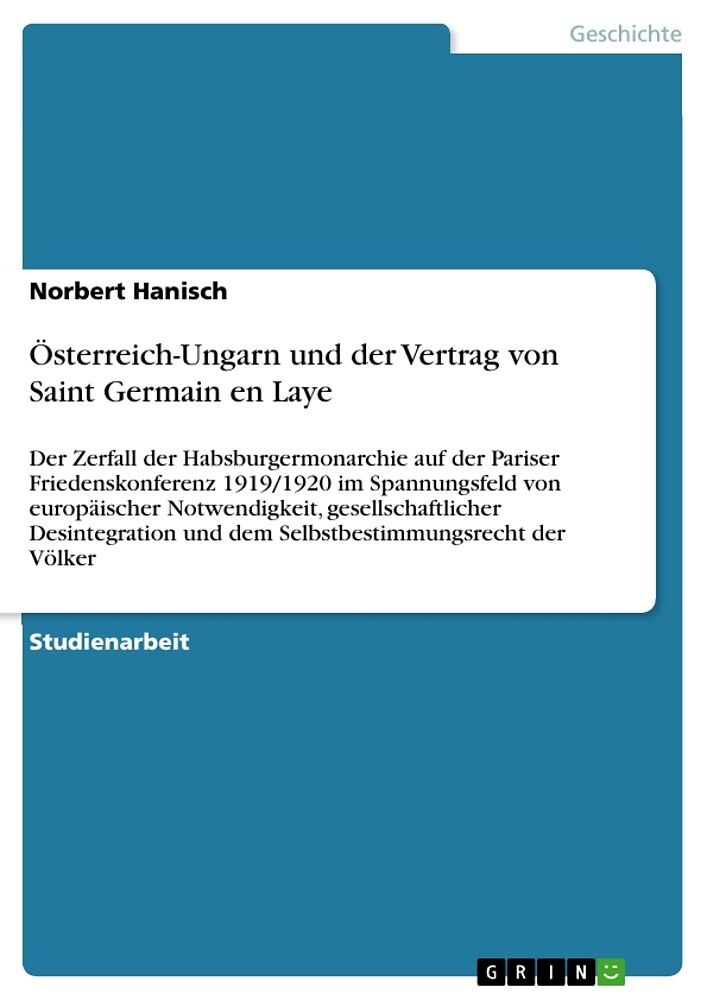 Österreich-Ungarn und der Vertrag von Saint Germain en Laye
