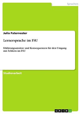 Kartonierter Einband Lernersprache im FSU von Julia Paternoster
