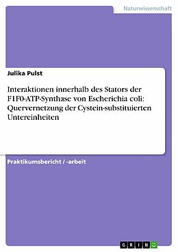 E-Book (epub) Interaktionen innerhalb des Stators der F1F0-ATP-Synthase von Escherichia coli: Quervernetzung der Cystein-substituierten Untereinheiten von Julika Pulst