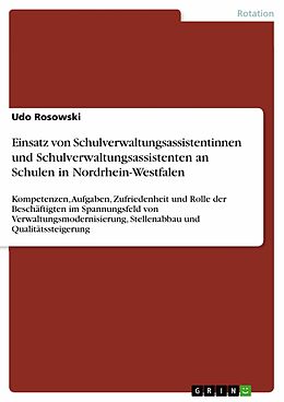 E-Book (pdf) Einsatz von Schulverwaltungsassistentinnen und Schulverwaltungsassistenten an Schulen in Nordrhein-Westfalen von Udo Rosowski