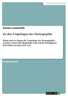 E-Book (epub) Zu den Ursprüngen der Demographie von Ivonne Luenstroth
