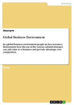 Couverture cartonnée Global Business Environment de Anonym