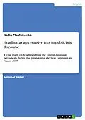 E-Book (epub) Headline as a persuasive tool in publicistic discourse von Nadia Ptashchenko