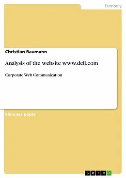E-Book (epub) Analysis of the website www.dell.com von Christian Baumann