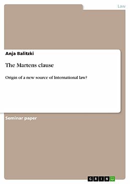 eBook (epub) The Martens clause de Anja Balitzki