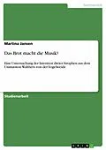 E-Book (epub) Das Brot macht die Musik? von Martina Jansen