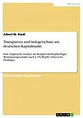E-Book (pdf) Transparenz und Anlegerschutz am deutschen Kapitalmarkt von Albert M. Riedl