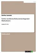 E-Book (epub) Verbot wettbewerbsbeeinträchtigender Maßnahmen von Steffen Salutzki