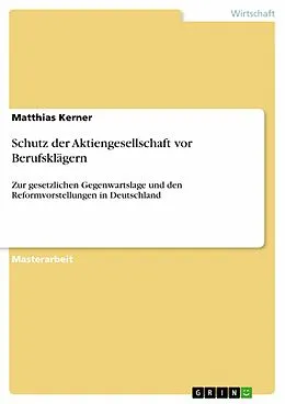 E-Book (pdf) Schutz der Aktiengesellschaft vor Berufsklägern von Matthias Kerner