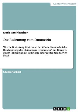 E-Book (pdf) Die Bedeutung vom Dummsein von Doris Steinbacher