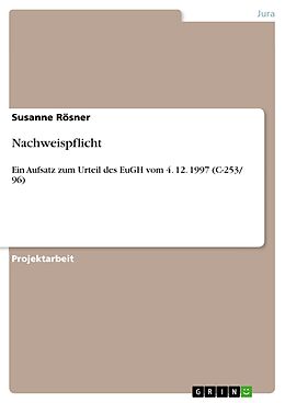 E-Book (epub) Nachweispflicht von Susanne Rösner