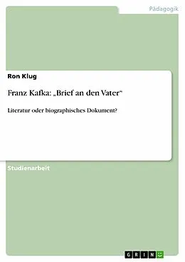 E-Book (pdf) Franz Kafka: "Brief an den Vater" von Ron Klug
