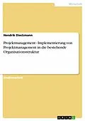 E-Book (pdf) Projektmanagement - Implementierung von Projektmanagement in die bestehende Organisationsstruktur von Hendrik Dieckmann