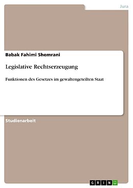 Kartonierter Einband Legislative Rechtserzeugung von Babak Fahimi Shemrani