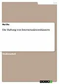 E-Book (epub) Die Haftung von Internetauktionshäusern von Rui Du