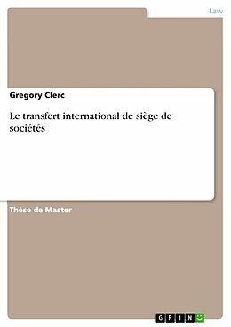eBook (pdf) Le transfert international de siège de sociétés de Gregory Clerc