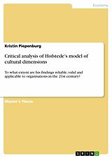 eBook (epub) Critical analysis of Hofstede's model of cultural dimensions de Kristin Piepenburg