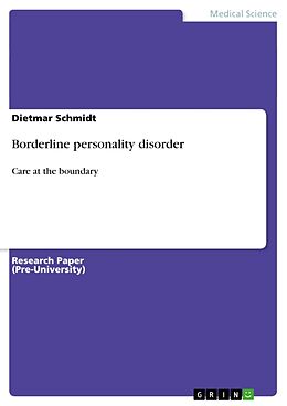 Kartonierter Einband Borderline personality disorder von Dietmar Schmidt