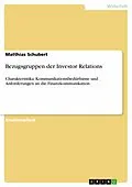 E-Book (pdf) Bezugsgruppen der Investor Relations von Matthias Schubert