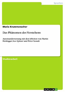 E-Book (epub) Das Phänomen des Verstehens von Maria Krummenacher