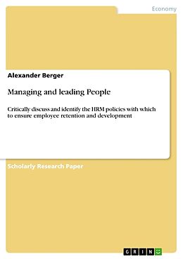 Couverture cartonnée Managing and leading People de Alexander Berger