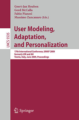 Kartonierter Einband User Modeling, Adaptation, and Personalization von 
