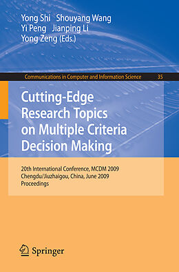 Couverture cartonnée Cutting-Edge Research Topics on Multiple Criteria Decision Making de 