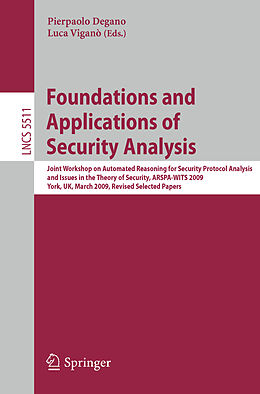 Kartonierter Einband Foundations and Applications of Security Analysis von 
