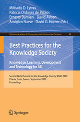 eBook (pdf) Best Practices for the Knowledge Society. Knowledge, Learning, Development and Technology for All de 