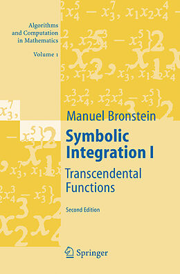 Couverture cartonnée Symbolic Integration I de Manuel Bronstein