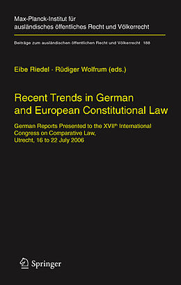 Couverture cartonnée Recent Trends in German and European Constitutional Law de 