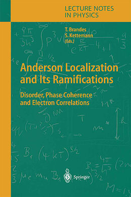 Kartonierter Einband Anderson Localization and Its Ramifications von 